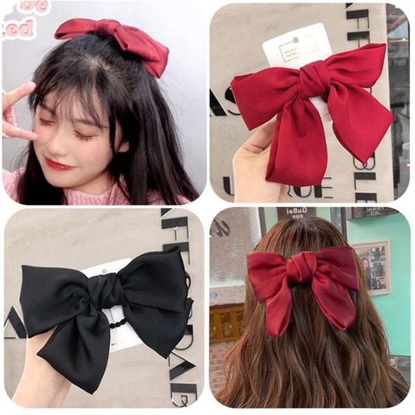 Grampos de cabelo oversized laço preto grampo de cabelo japonês adulto crianças super fada cocar líquido vermelho para trás clipe de cabeça