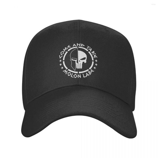 Berretti da baseball personalizzati Sparta Molon Labe Berretto da baseball con teschio spartano Protezione solare Cappello da papà regolabile da uomo Snapback estivo