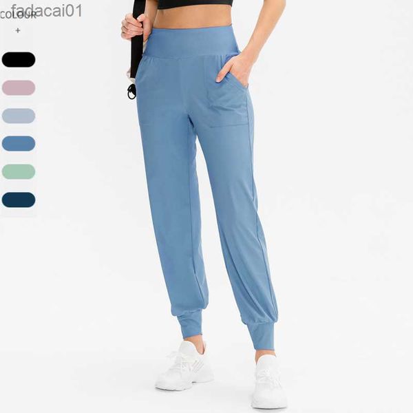 Pantaloni sportivi da palestra da donna a vita alta Pantaloni da pista da corsa Pantaloni da allenamento Quick Dry Yoga Leggins Pantaloni da jogging affusolati per fitness casual L230621