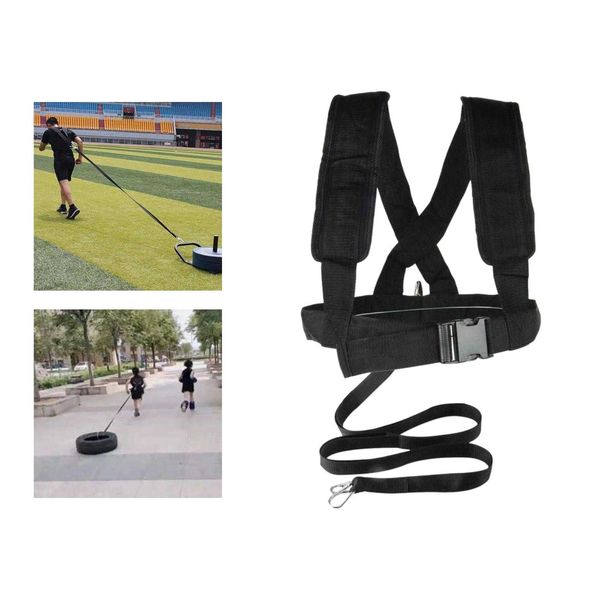 Faixas de resistência Trenó Arnês de treinamento de resistência Equipamento de treino de futebol Treinamento de força Treinador ajustável de velocidade Arnês de tração de pneus HKD230710