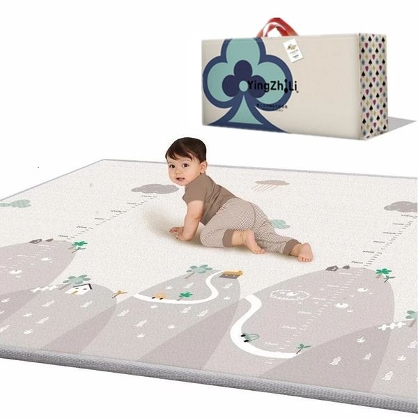 Tappetini da gioco Tappeto per bambini a doppia faccia Tappeto in schiuma Tappeto da gioco Tappetino da gioco impermeabile Tappetino da gioco per bambini Baby Room Decor Pieghevole Tappetino strisciante per bambini Regalo per bambini 230707