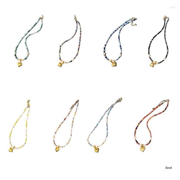 Colares com pingente de ouro coração suéter corrente gargantilha para moda masculina feminina joias clavícula