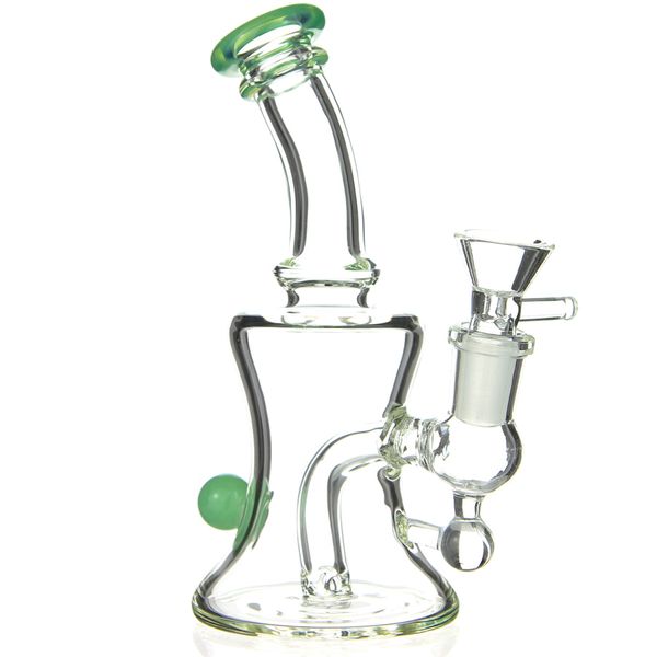 Atacado Gotejamento Verde Dab Rig Chuveiro Cabeça de Vidro Tubo de Água 14mm Feminino Heady Beaker Dab Tubos de Água Cachimbo de Água Mini Portátil Rig