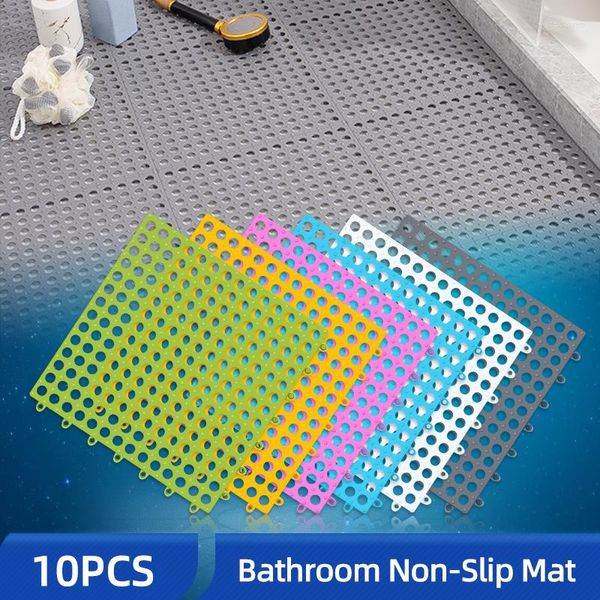 Tapetes de banho OK-B 10 pçs antiderrapante tapete de banheiro chuveiro tapete splicável pode ser cortado à prova d'água piso cozinha antiderrapante