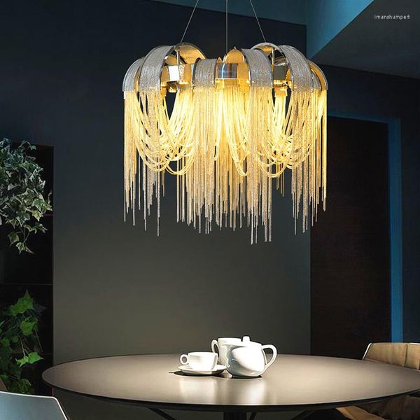 Люстры светодиодная лампа современный дизайнер Nordic Restaurant Luxury El Engineering Chaintier Living Room Art Hanging Lights