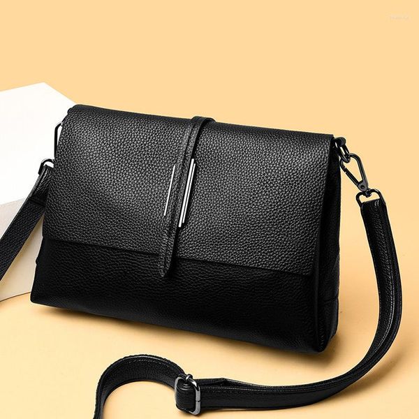 Borse da sera Moda coreana Borse firmate di lusso Borse da donna in vera pelle Hobos Casual Vintage Tote Shoulder Messenger nero per Lady