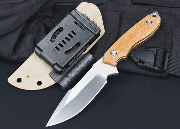Ücretsiz kurt M6687 Hayatta kalma düz bıçak d2 saten damla nokta bıçağı tam tang g10 sap açık kamp avlama sabit bıçak bıçakları ile