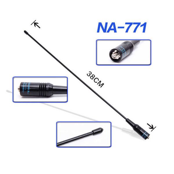 Baofeng walkie talkie antenna na-771 guadagno adattamento antenna a doppio segmento Baofeng UV5R serie 888s Quansheng