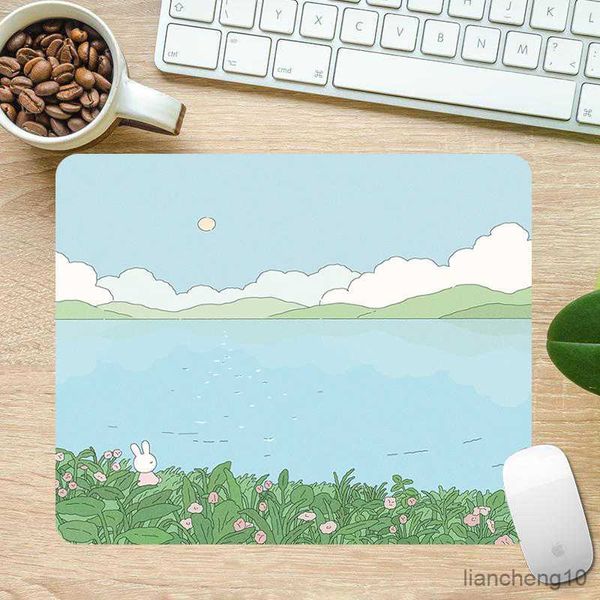 Almofadas de mouse de pulso 18x22cm Tapete de planta pequena Tapete de desenho animado Gato Gaming Mouse Pad Impresso Almofadas de mesa à prova de óleo Teclado Mesa Fundo da foto R230710