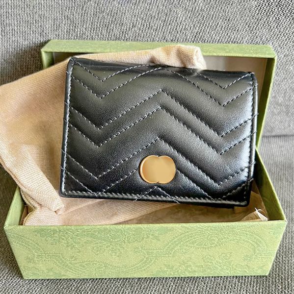 Kutu Anahtar Cüzdan Kart Tutucu Orijinal Deri Marmont Lüks Para Çantalarla Beş Kart Bölmesi Kadın Erkek Tasarımcı Tutucuları Çanta Flep Lady Square Cardholder