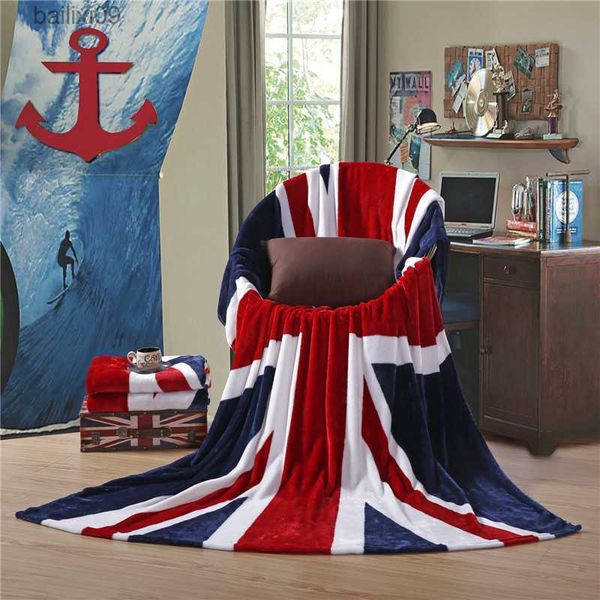 Blankets House Fleecedecke mit britischem Union-Jack-Motiv, weiche Sherpa-Überwurfdecke, leicht, gemütlich, warm, Decke für Couch, Bett, Stuhl, Büro, Sofa, T230710