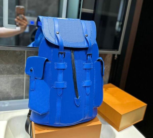 Обоснованные кожаные рюкзаки дизайнер Duffel Back Back Pack Mens 2023 Новая модная тенденция корейская досуга Большой способность ученика школы 33x44см