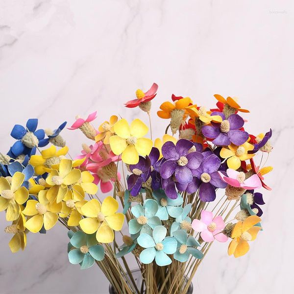 Fiori decorativi Bouquet di farfalle viola essiccate Arte di fiori veri Decorazioni per soggiorno Puntelli di tiro Materiali Manuale Permanente