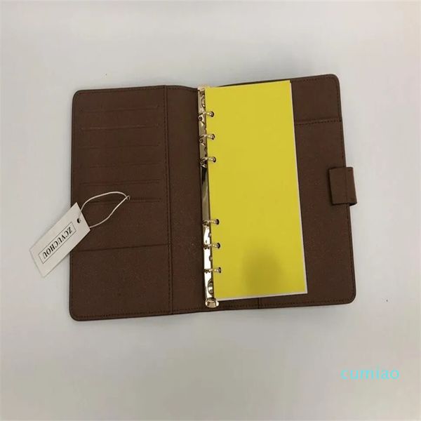 2023-Wallet Notebook Medium Small Cover Work Business Ladies Fashion Porta carte di credito Portafogli di lusso Tela impermeabile marrone Appunti di riunione di lavoro