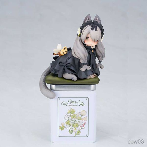 Figuras de brinquedo de ação 15CM Tea Cat Anime Figure Cute Cat Girl Model Toy Figure Action Decoração Cat Can Food Toy Gift Collection R230710