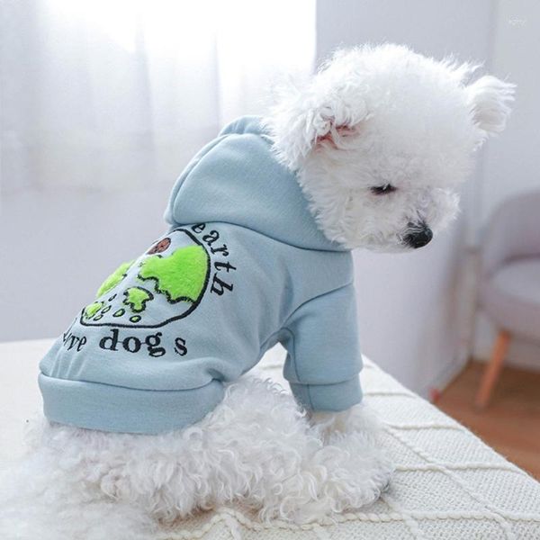 Abbigliamento per cani Abbigliamento da campeggio Love Earth Pullover a tema ambientale Spring Puppy Pigiama Colore blu