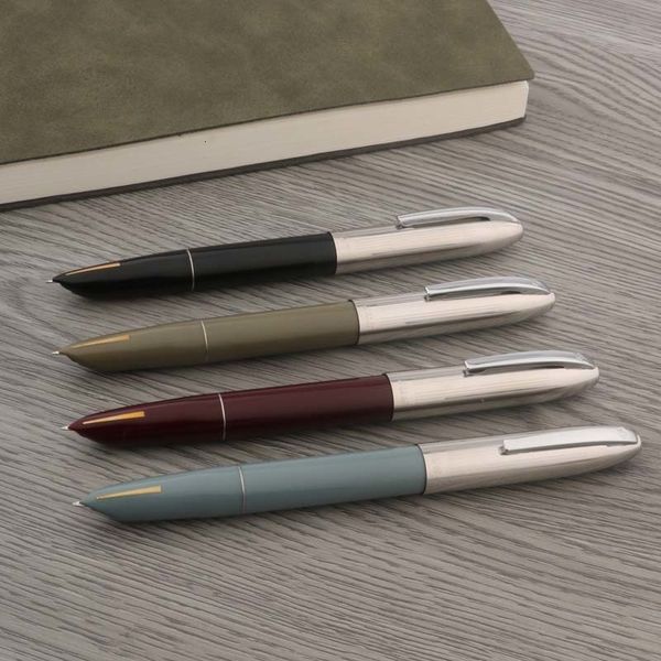 Fountain Pens Classic Hero 565 Pen Sky Mavisi Haki Etiket Altın Plastik Kırtasiye Ofis Okul Malzemeleri Mürekkep 230707