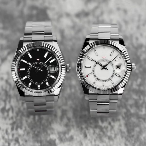 Mittleres Zifferblatt kann gedreht werden, Herrenuhr, Luxus-Designer, 40 mm, Herren-Automatikwerk, Stahl, Wochenkalender, Armbanduhr, ohne Box