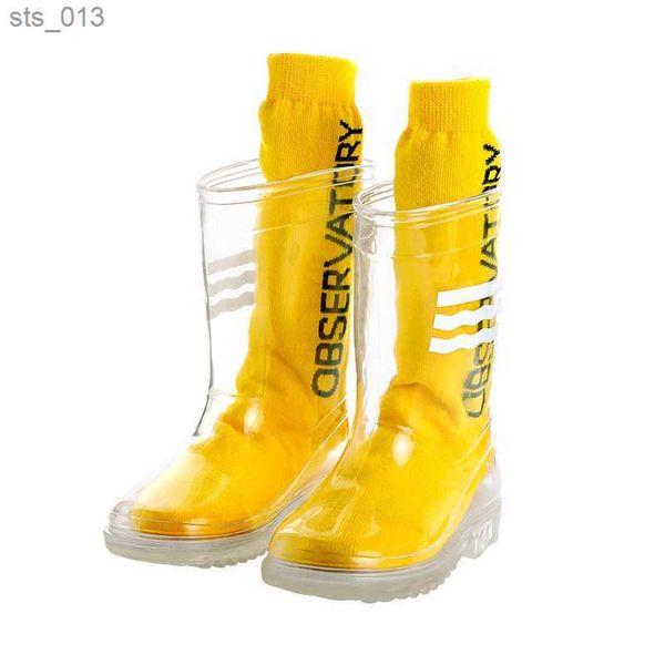 Kind Jungen Mädchen Regenstiefel Kinder Transparente wasserdichte Regenschuhe Studenten Kind Baby Kleinkind Regenstiefel rutschfeste Größe 24-32 L230518