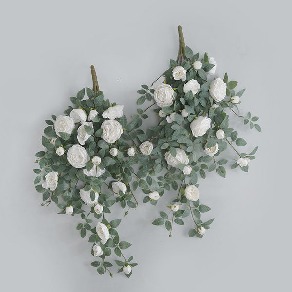 Высушенные цветы 22 Austin Rose Vines Silk Wedding Home Dod Garden Decore Derformation Accessories Fake Wall Flower Eternal Ivy 230707