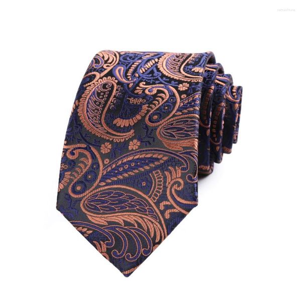 Fliegen 7 cm Herren Krawatte Marineblau Braun Floral Paisley Ascot für Mann Hochzeit Polyester Seide Krawatte Business Party Corbatas Para