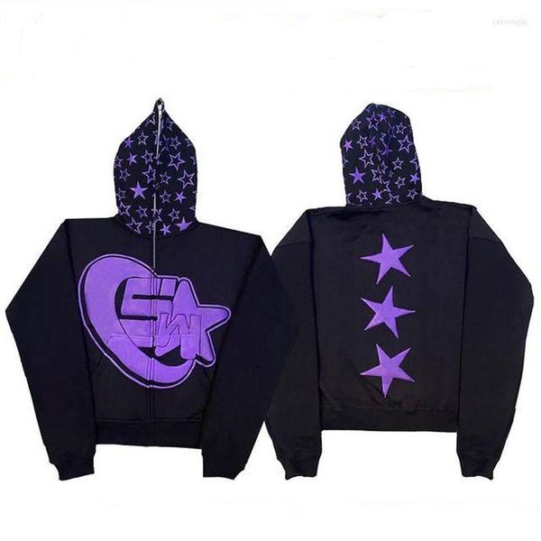 Heiße Art Herren Hoodies Street Trend Kleidung Vintage Star Print Hoodie Frauen Y2K lose lässige Top Harajuku koreanische Version übergroße Männer