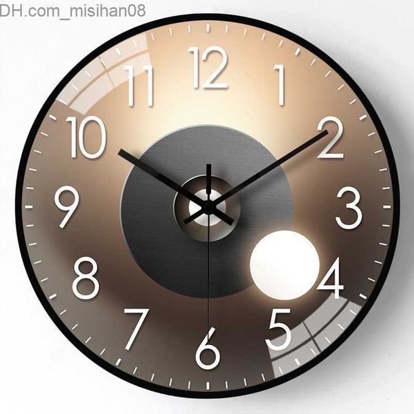 Relógios de parede 30 cm grande silencioso relógio de parede de quartzo moda nórdica borda preta temporização laranja relógio de suspensão cozinha banheiro decoração máquinas Z230710