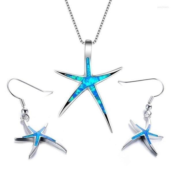 Orecchini di collana Set di moda Accessori per animali per donne imitazione bianca Fuoco Starfish Starfish Gioielli di gioielleria