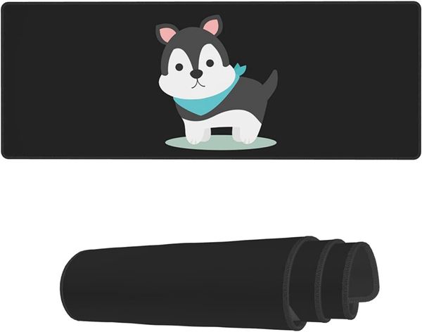 Большая мышевая подушка Симпатичная хаски-собака Расширенная игра для мыши для мыши 31,5 x 11,8 Клавиатура мыши для мыши на стойке с не скользящей базой