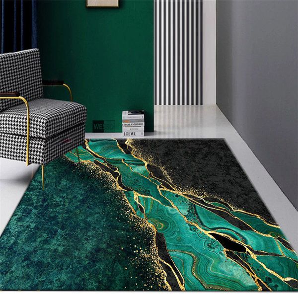Ковр роскошный зеленый мрамор коврик гостиной