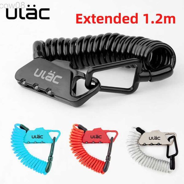 Fechaduras de bicicleta ULAC Bicyc Combo Lock 1,2 m Estendida Spiral Cab 3 Dígitos Combinação Resettab Tamanho Leve Portab Acessórios para Bicicleta HKD230710