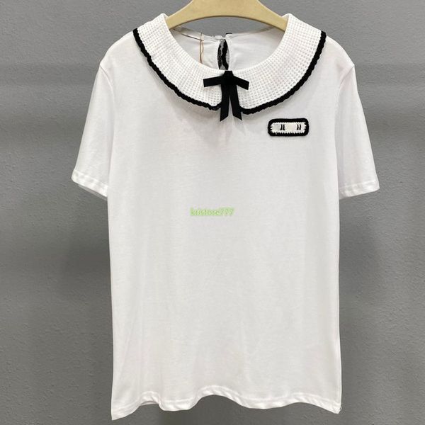 23SS Женские дизайнерские дизайнерские футболки дизайнерские топы с крючком писем с узором Girl
