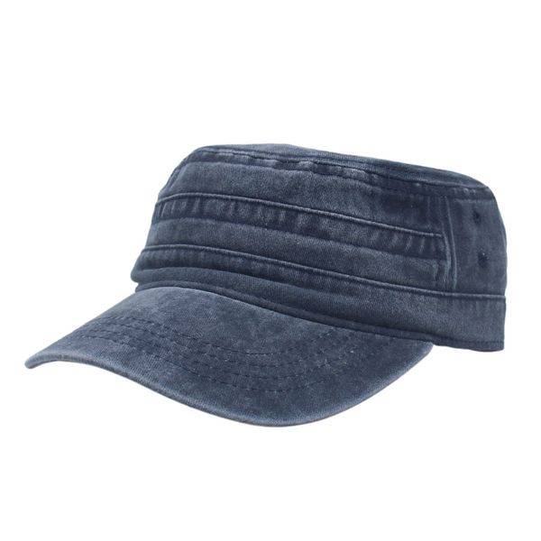 Distress Baumwolle Militärhüte Washed Old Flat-Top Cap Four Seasons Fashion Herren Sonnenhut Damen Outdoor Sport Cap