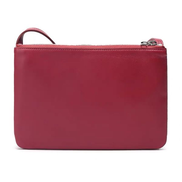 Bolsa personalizada multifuncional em couro de bezerro feita à mão design premium com três compartimentos amplos acessórios para bagagem bolsas mochila trio 3 fotos bolsa de ombro vermelha