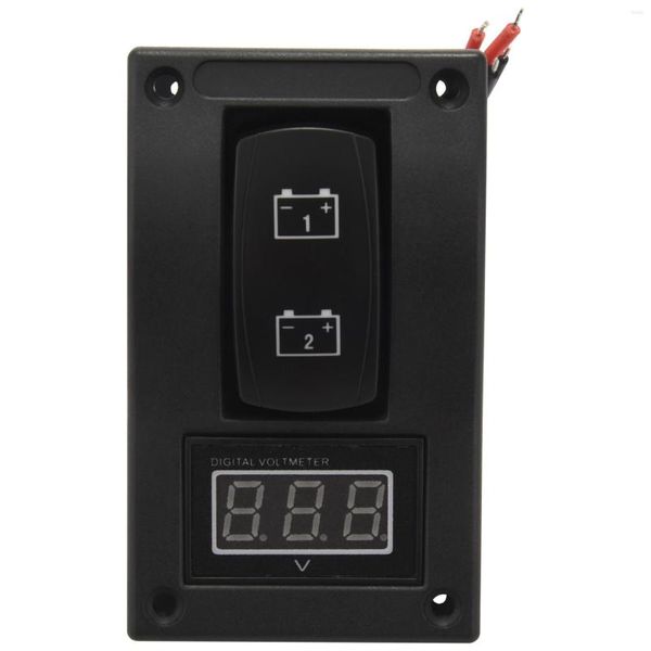 Kaseler 12-24V LED Çift Pil Test Paneli Rocker Switch Otomobil Kamyonu Deniz Teknesi Voltmetre 4P On-OF-ON-ON-ON