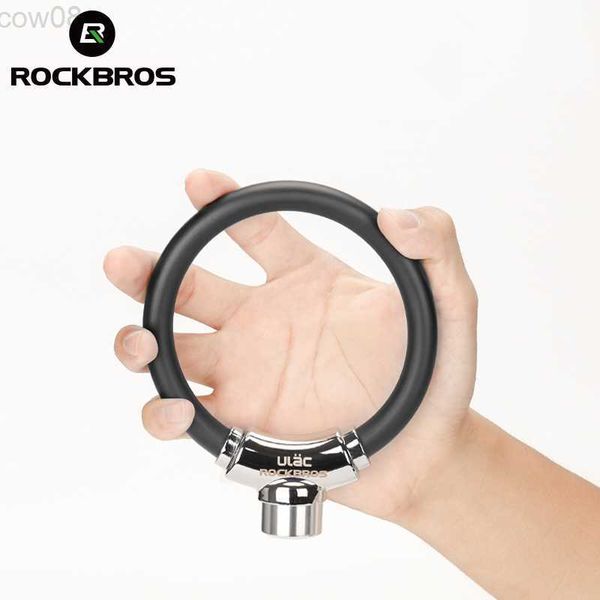 Travas de bicicleta ROCKBROS trava de bicicleta Anti-tht trava de cabine Bicyc Ring Lock MTB Road Bike Portab Mini trava de segurança acessórios de bicicleta equipamento HKD230710