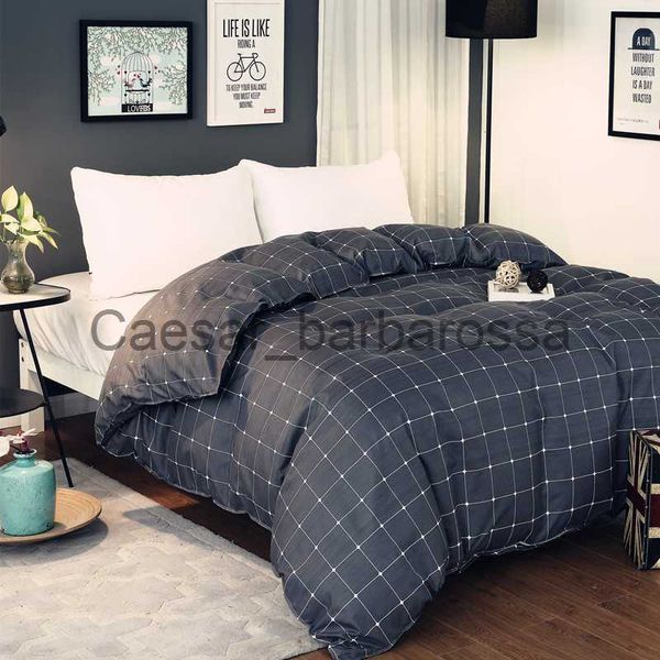 Bettbezüge-Sets, schlichtes grau-schwarzes Karomuster, Polyester-Bettwäsche, 1-teiliger Bettbezug mit Reißverschluss, Steppdecke oder Bettdecke oder Bezug, 4 Größe 38 x 0710
