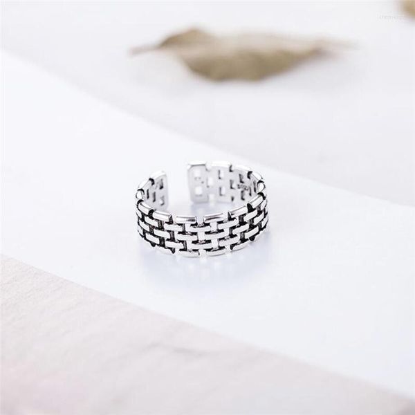 Cluster Rings Retro Thai Silver Wall Cute Fresh Cool Color Feminino Anel de Abertura Redimensionável Para Mulheres Moda Jóias Festa Presente de Aniversário