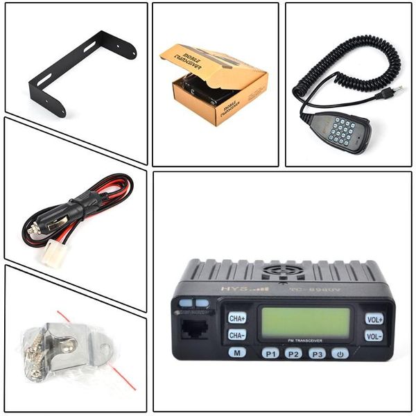 Mini rádio para carro HYS 25 W banda dupla VHF UHF FM transceptor 10 km rádio amador