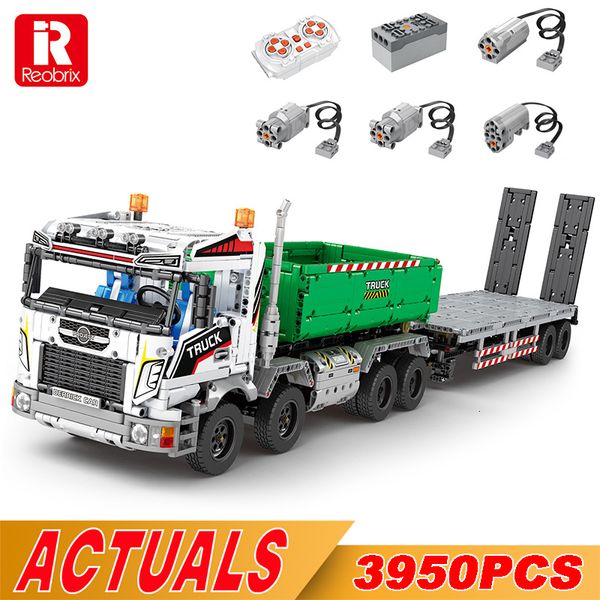 Diecast Model 2 Technisches LKW-Kran-Fahrzeugspielzeug für Erwachsene, Hakenhebe-Autobausteine, Anhänger, Abschleppwagen, Ziegel, Kinder, Jungen, Geschenke, 230710