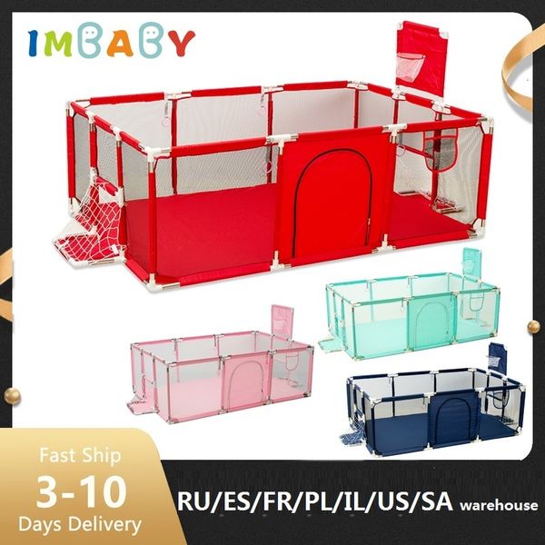 Trilho para bebês IMBABY mais cercadinho para crianças estilos múltiplos bolas de bilhar para bebês cerca para cama crianças basquete indoor e campo de jogos de futebol 230707