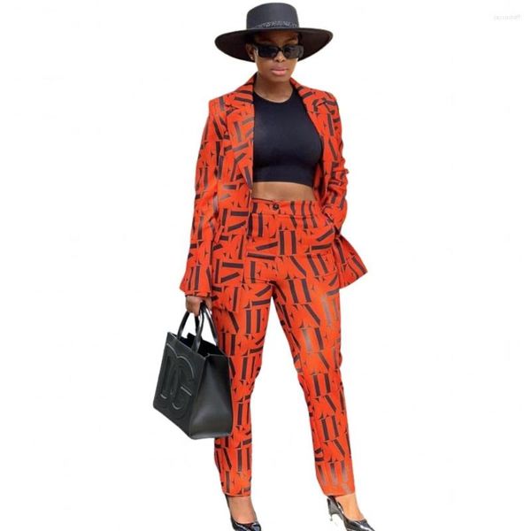 Ethnische Kleidung Afrikanische Frauen Sets Drucken Langarm Blazer Jacke Hosen Anzüge Büro Dame Elegante 2 Stück Set Business Outfits Afrika