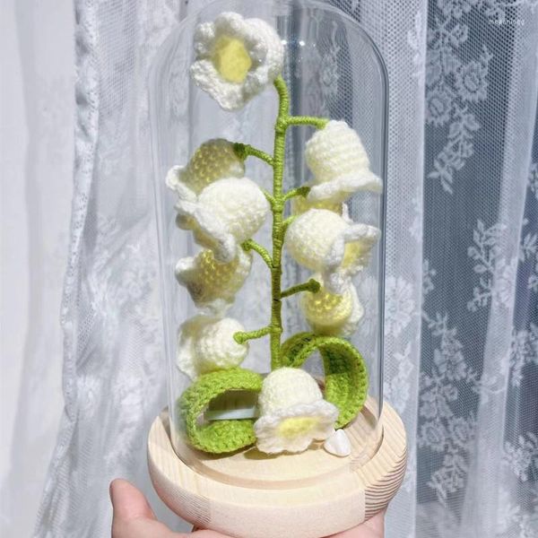 Декоративные цветы готовые вязаные цветочные колокольчики орхидеи маленькие ночные огни