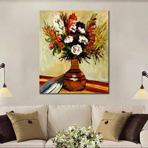 Stillleben-Leinwandkunst, handgefertigte Ölgemälde, Pierre Auguste Renoir, Rose in einer Vase, Gartenlandschaft, Kunstwerk für Restaurantdekoration