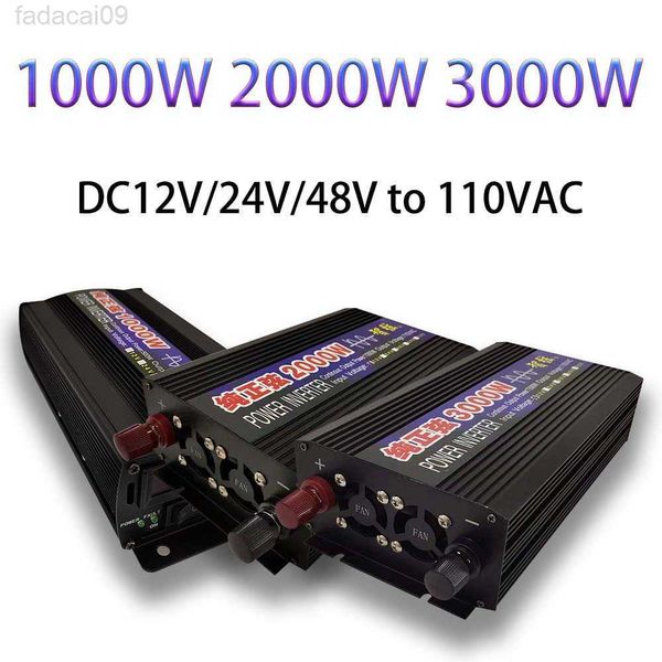 Acionador de partida do carro 1000 W 2000 W 3000 W Inversor 110 V 120 V CA 12 V 24 V 48 V CC Entrada Onda Senoidal Pura Conversor e Inversores do Sistema de Energia Doméstica HKD230710