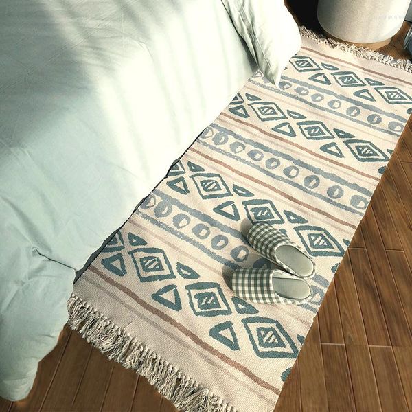 Carpetes Tapetes estampados de cabeceira Tapete para quarto lavável na máquina tapete para decoração de casa