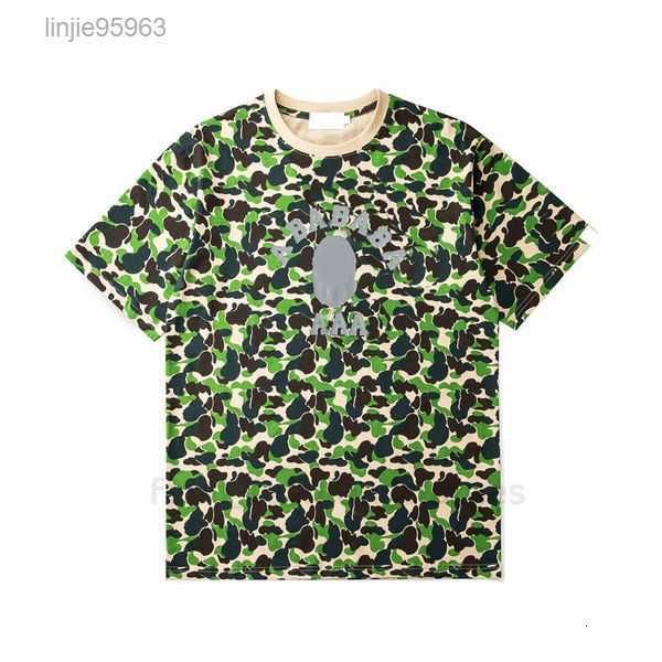 Herren-T-Shirts, Camouflage-Druck, Kleidung, T-Shirt, Grafik, Sommer-T-Shirts, Kirschblütenpfad, limitierte Auflage, Baumwolle, bunt, Sternennacht, Hai, 11SSS