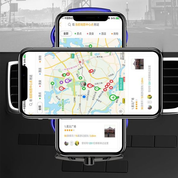 Smart Automatic Clamping R1 Автомобильное беспроводное зарядное устройство для iPhone X XS 8 Plus Galaxy S10 S9 с держателем телефона датчика RACK5640281