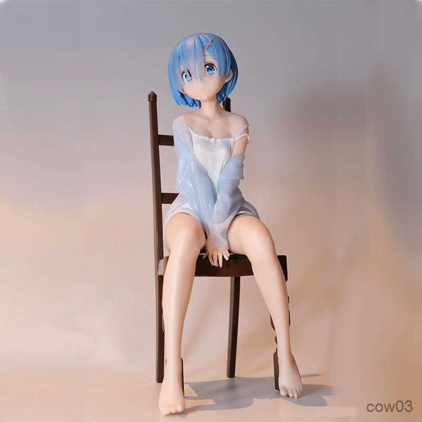 Action oyuncak figürleri anime figürü yeniden sıfır başlıklı başka bir dünya pijamalarında oturma sandalyesi sevimli model oyuncak süslemeleri 20cm r230710