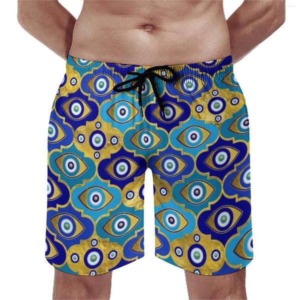 Pantaloncini da uomo Evil Eye Charms Board Maschi Quatrefoil Pattern Beach Quality Trenky Costume da bagno Large Size